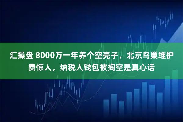 汇操盘 8000万一年养个空壳子，北京鸟巢维护费惊人，纳税人钱包被掏空是真心话